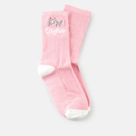 Buffalo Butterfly Embroidery Chaussettes rose