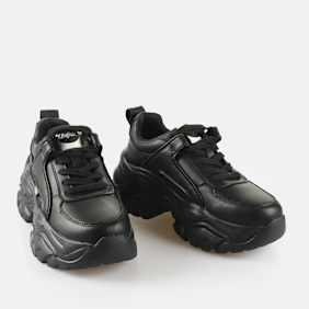 Buffalo GALACTICA - VEGAN NUBUCK - CREAM nero