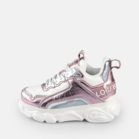 Buffalo CLD CHAI  - VEGAN NUBUCK/NAPPA - KHAKI/BLACK light pink