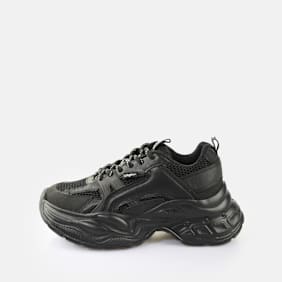 Buffalo YUNO - VEGAN NAPPA/MESH - CREAM/SILVER/PEWTER nero