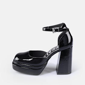 Buffalo MAY DORSAY - VEGAN SUEDE - BLACK/BROWN LEO negro