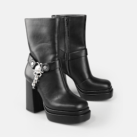 Buffalo MAY BIKER BTN - VEGAN NAPPA - BLACK negro
