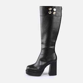 Buffalo MAY BOOT BTN - VEGAN NAPPA - BLACK negro