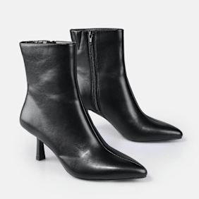 Buffalo WILLOW ANKLE BOOTIE - VEGAN SUEDE - BLACK/BEIGE LEO negro
