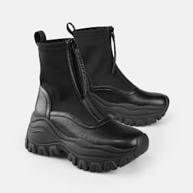 Buffalo LOLA FRONT ZIP - VEGAN NAPPA/NYLON - BLACK black