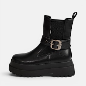 Buffalo PLUTO CHELSEA BIKER MID - VEGAN NAPPA Schwarz