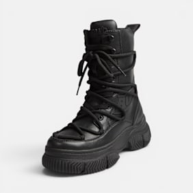 Buffalo DOOZER DOUBLE LACE - VEGAN NAPPA Schwarz