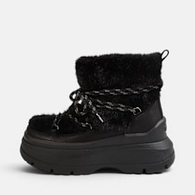 Buffalo OLYMPIA FUR BOOT - VEGAN NAPPA/FUR black