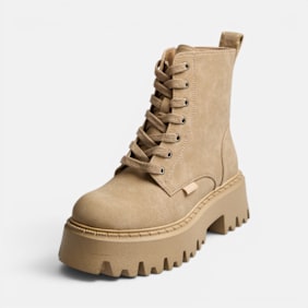 Buffalo ASPEN LACE UP MID WARM - VEGAN NUBUCK beige