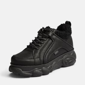 Buffalo CLD CORIN WARM - VEGAN NUBUCK/FUR schwarz