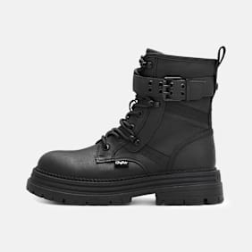 Buffalo LENNOX LACE UP BIKER MID - VEGAN NUBUCK black