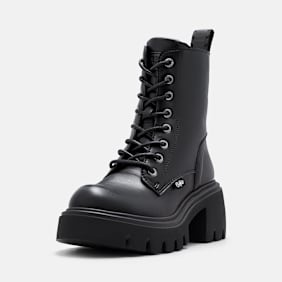 Buffalo ZENA LACE UP MID - VEGAN NAPPA black