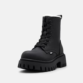 Buffalo ZANOS LACE UP MID WARM - VEGAN NUBUCK black