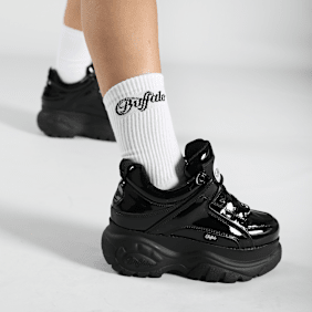 Buffalo Classic Low Patent Leather negro