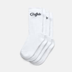 Buffalo Logo Crew Socks (2 Pack) blanco
