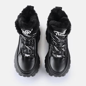 Buffalo Manhatten WNTR Lace Up Puffed noir