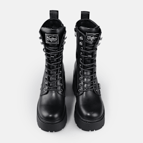 Buffalo Mila Lace Up MID negro