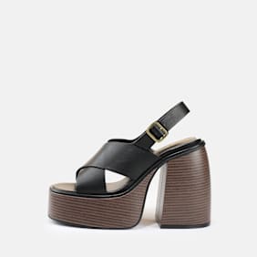 Buffalo Heart Cross Sandal black