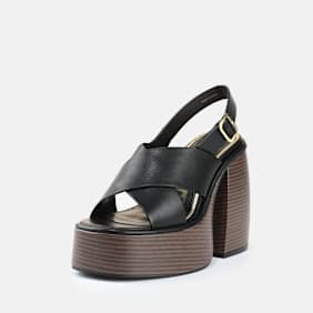 Buffalo Heart Cross Sandal black