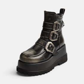 Buffalo STACK BIKER BOOT - VEGAN NAPPA Grigio