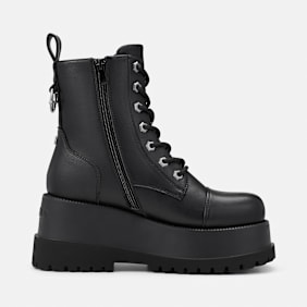 Buffalo Stack Lace Up MID schwarz