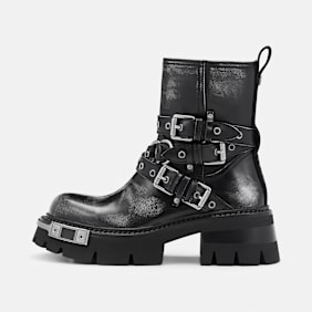Buffalo SORAYA HEAVY BIKER MID - VEGAN NAPPA grey