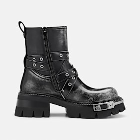 Buffalo SORAYA HEAVY BIKER MID - VEGAN NAPPA Grigio