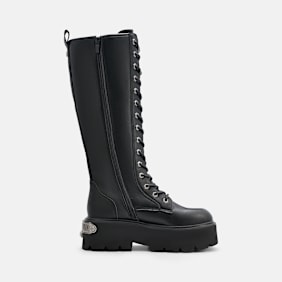 Buffalo BRAKE LACE UP HI - VEGAN NAPPA noir