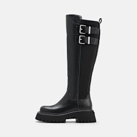 Buffalo STACY BIKER HI - VEGAN NAPPA negro