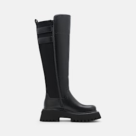 Buffalo STACY BIKER HI - VEGAN NAPPA negro