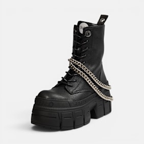 Buffalo GOSPHER LACE UP MID CHAIN - VEGAN NAPPA schwarz