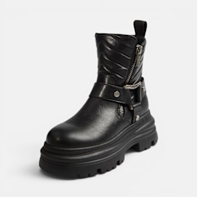 Buffalo DIONE BIKER ZIP MID - VEGAN NAPPA negro