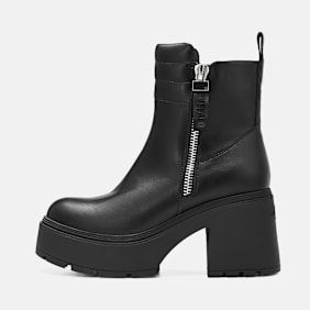Buffalo MILA ZIP BOOT MID - VEGAN NAPPA Schwarz
