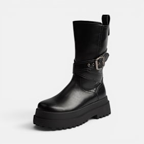 Buffalo PLUTO BIKER HI - VEGAN NAPPA Nero