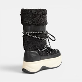 Buffalo ORCUS SNOW HI - VEGAN NAPPA/FUR negro