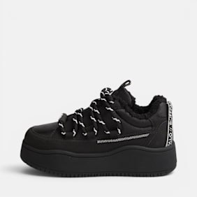 Buffalo ARIYA LACE UP WARM LO - VEGAN NUBUK/NYLON black