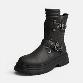 Buffalo LENNOX BIKER MID - VEGAN NUBUCK negro