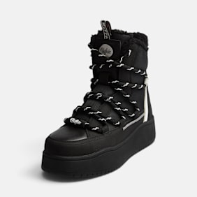 Buffalo ARIYA LACE UP WARM HI - VEGAN NUBUK/NYLON black