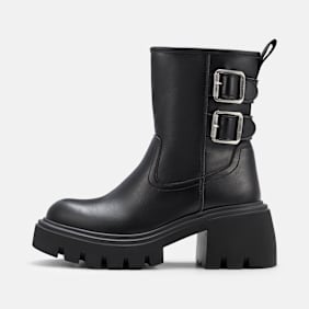 Buffalo ZENA BUCKLE BOOT MID - VEGAN NAPPA noir
