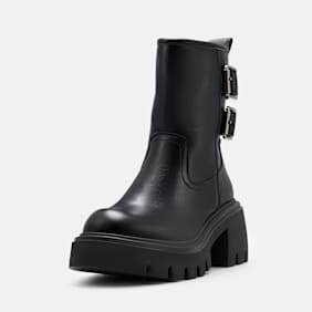Buffalo ZENA BUCKLE BOOT MID - VEGAN NAPPA noir