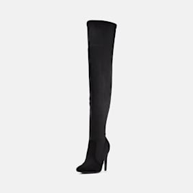 Buffalo ZARJORIE OVERKNEE - VEGAN SUEDE noir