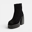 Buffalo HEART BOOTIE STACK - VEGAN SUEDE Schwarz 104863 2