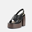 Buffalo Heart Cross Sandal noir 102314 2