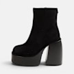 Buffalo HEART BOOTIE STACK - VEGAN SUEDE Nero 104863 1