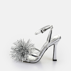 Buffalo FAIRY FLUFF - VEGAN PATENT - SILVER plata