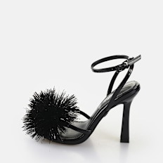 Buffalo FAIRY FLUFF - VEGAN PATENT - SILVER black