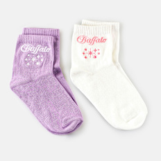 Buffalo Star Embroidery Calcetines (2 Pack) blanco
