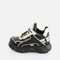Buffalo CLD CHAI  - VEGAN NUBUCK/NAPPA - KHAKI/BLACK black