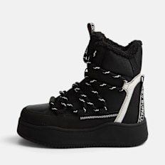 Buffalo ARIYA LACE UP WARM HI - VEGAN NUBUK/NYLON Schwarz