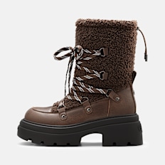 Buffalo ZAVEN SNOW - VEGAN NAPPA/FUR brown